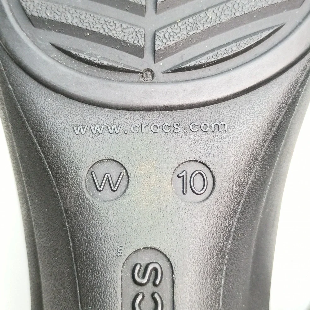 Crocs Lina‎ Wedge Pumps Womens 10 Black Dual Comfort Round Toe Shoes J4